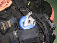 Snorkel out of trim weight pocket (for PADI regs)
